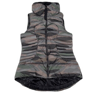 Lululemon Fluffin Awesome Vest Womens 4 Camo Butter Pink‎ Multi Goose Down